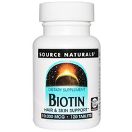 <img alt="Source Naturals, Biotin, 10,000 mcg, 120 Tablets" title="Source Naturals, Biotin, 10,000 mcg, 120 Tablets,021078026334"