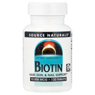 <img alt="Source Naturals, Biotin, 10,000 mcg, 120 Tablets" title="Source Naturals, Biotin, 10,000 mcg, 120 Tablets,021078026334"