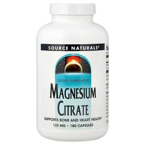 <img alt="Source Naturals, Magnesium Citrate, 133 mg, 180 Capsules" title="Source Naturals, Magnesium Citrate, 133 mg, 180 Capsules,021078021001"