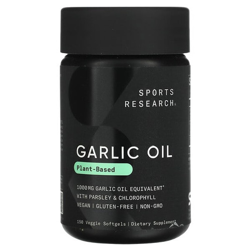 <img alt="Sports Research, Garlic Oil, Plant-Based, 150 Veggie Softgels" title="Sports Research, Garlic Oil, Plant-Based, 150 Veggie Softgels,023249012252"