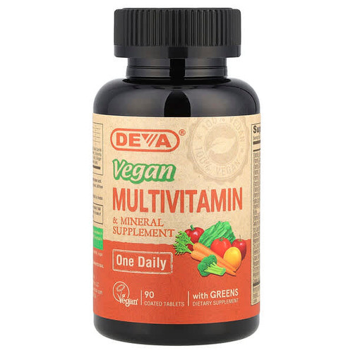 <img alt="Deva, Vegan Multivitamin & Mineral Supplement, One Daily, 90 Coated Tablets" title="Deva, Vegan Multivitamin & Mineral Supplement, One Daily, 90 Coated Tablets,895634000027"