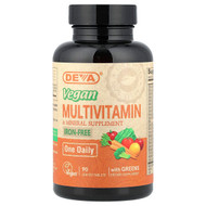 <img alt="Deva, Vegan Multivitamin & Mineral Supplement with Greens, Iron Free, 90 Coated Tablets" title="Deva, Vegan Multivitamin & Mineral Supplement with Greens, Iron Free, 90 Coated Tablets,895634000195"