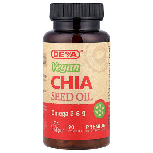 <img alt="Deva, Premium Vegan Chia Seed Oil, 90 Vegan Caps (500 mg per Capsule)" title="Deva, Premium Vegan Chia Seed Oil, 90 Vegan Caps (500 mg per Capsule),895634000263"