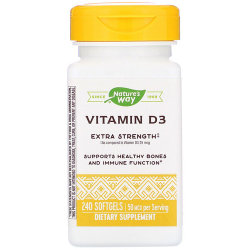 <img alt="Natures Way, Vitamin D3, 2,000 IU, 240 Softgels" title="Natures Way, Vitamin D3, 2,000 IU, 240 Softgels,033674156049"