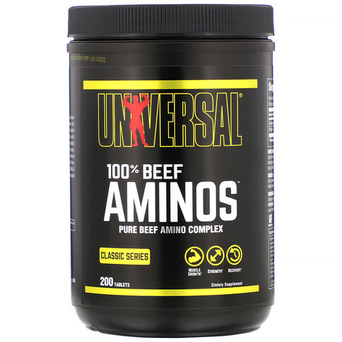 <img alt="Universal Nutrition, 100% Beef Aminos, 200 Tablets" title="Universal Nutrition, 100% Beef Aminos, 200 Tablets,039442010650"