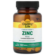<img alt="Country Life, Target-Mins, Zinc, 50 mg, 180 Tablets" title="Country Life, Target-Mins, Zinc, 50 mg, 180 Tablets,015794025214"
