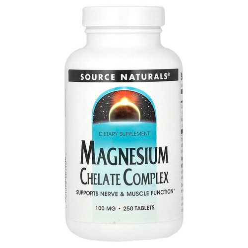 <img alt="Source Naturals, Magnesium Chelate Complex, 100 mg, 250 Tablets" title="Source Naturals, Magnesium Chelate Complex, 100 mg, 250 Tablets,021078003182"