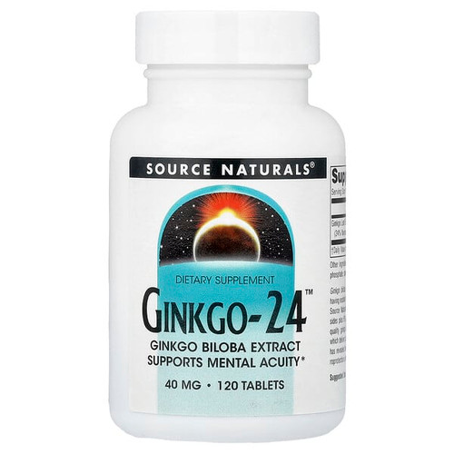 <img alt="Source Naturals, Ginkgo-24, 40 mg, 120 Tablets" title="Source Naturals, Ginkgo-24, 40 mg, 120 Tablets,021078000761"