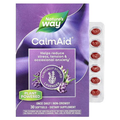 <img alt="Natures Way, CalmAid, Clinically Studied Lavender, 80 mg, 30 Softgels" title="Natures Way, CalmAid, Clinically Studied Lavender, 80 mg, 30 Softgels,033674158197"