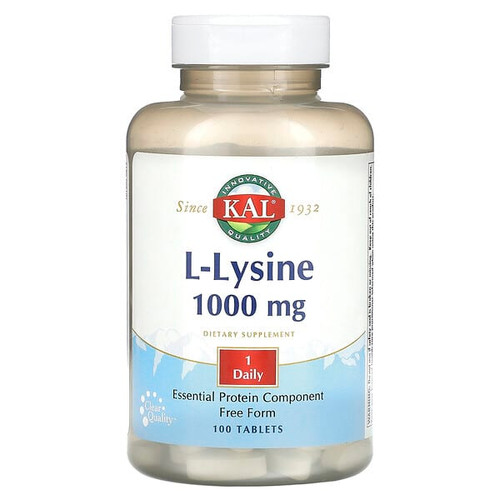 <img alt="KAL, L-Lysine, 1,000 mg, 100 Tablets" title="KAL, L-Lysine, 1,000 mg, 100 Tablets,021245805144"
