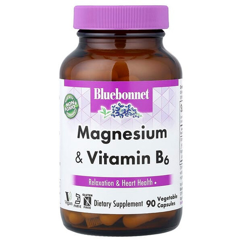 <img alt="Bluebonnet Nutrition, Magnesium & Vitamin B6, 90 Vegetable Capsules" title="Bluebonnet Nutrition, Magnesium & Vitamin B6, 90 Vegetable Capsules,743715007352"