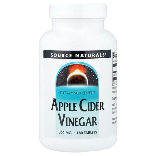 <img alt="Source Naturals, Apple Cider Vinegar, 500 mg, 180 Tablets" title="Source Naturals, Apple Cider Vinegar, 500 mg, 180 Tablets,021078013563"