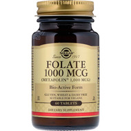 <img alt="Solgar, Folate as Metafolin, 1,000 mcg, 60 Tablets" title="Solgar, Folate as Metafolin, 1,000 mcg, 60 Tablets,033984535954"