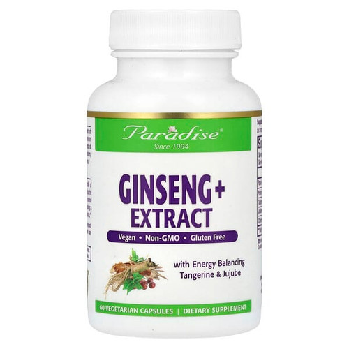 <img alt="Paradise Herbs, Ginseng+ Extract, 60 Vegetarian Capsules" title="Paradise Herbs, Ginseng+ Extract, 60 Vegetarian Capsules,601944777128"