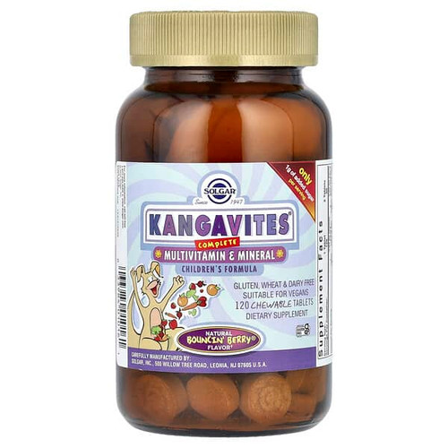 <img alt="Solgar, Kangavites, Complete Multivitamin & Mineral Childrens Formula, Bouncin Berry , 120 Chewable Tablets" title="Solgar, Kangavites, Complete Multivitamin & Mineral Childrens Formula, Bouncin Berry , 120 Chewable Tablets,033984010161"