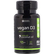 <img alt="Sports Research, Vegan D3, 125 mcg (5000 IU), 60 Veggie Softgels" title="Sports Research, Vegan D3, 125 mcg (5000 IU), 60 Veggie Softgels,023249011491"