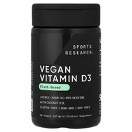 <img alt="Sports Research, Vegan Vitamin D3, 125 mcg (5,000 IU), 60 Veggie Softgels" title="Sports Research, Vegan Vitamin D3, 125 mcg (5,000 IU), 60 Veggie Softgels,023249011491"