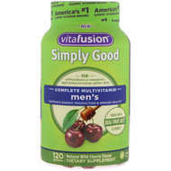 VitaFusion, Simply Good, Mens Complete Multivitamin, Natural Wild Cherry Flavor, 120 Gummies