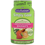 VitaFusion, Simply Good, Womens Complete Multivitamin, Natural Tangerine Strawberry Flavor, 120 Gummies