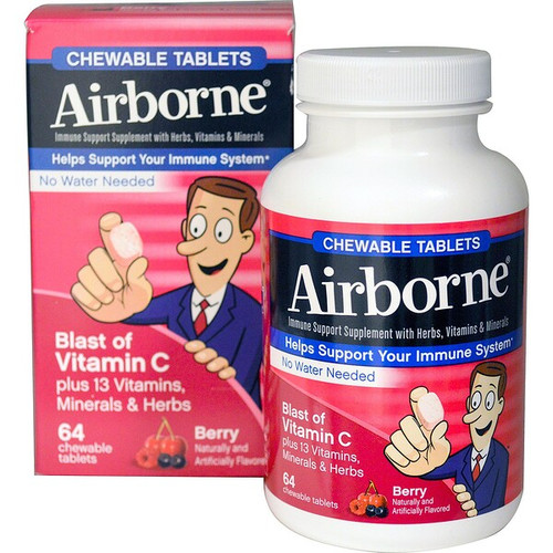 <img alt="AirBorne, Blast of Vitamin C, Berry, 64 Chewable Tablets" title="AirBorne, Blast of Vitamin C, Berry, 64 Chewable Tablets,647865186304"