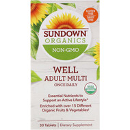 <img alt="Sundown Organics, Well Adult Multi, Once Daily, 30 Tablets" title="Sundown Organics, Well Adult Multi, Once Daily, 30 Tablets,030768002152"