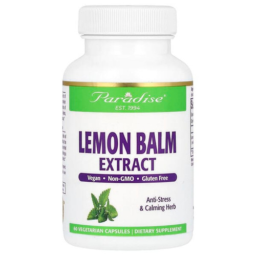 <img alt="Paradise Herbs, Lemon Balm Extract, 60 Vegetarian Capsules (300 mg per Capsule)" title="Paradise Herbs, Lemon Balm Extract, 60 Vegetarian Capsules (300 mg per Capsule),601944778217"