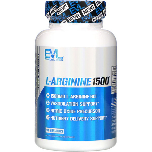 <img alt="EVLution Nutrition, L-Arginine 1500, 100 Capsules" title="EVLution Nutrition, L-Arginine 1500, 100 Capsules,818901021679"