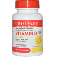 <img alt="Vibrant Health, Vitamin D3, 4,000 I.U., 100 OrganiTabs" title="Vibrant Health, Vitamin D3, 4,000 I.U., 100 OrganiTabs,074306800411"