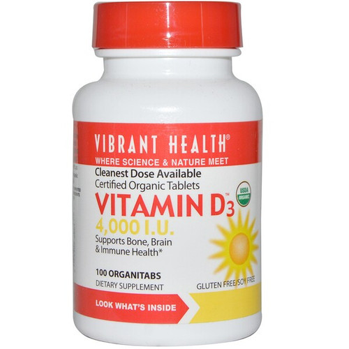 <img alt="Vibrant Health, Vitamin D3, 4,000 I.U., 100 OrganiTabs" title="Vibrant Health, Vitamin D3, 4,000 I.U., 100 OrganiTabs,074306800411"