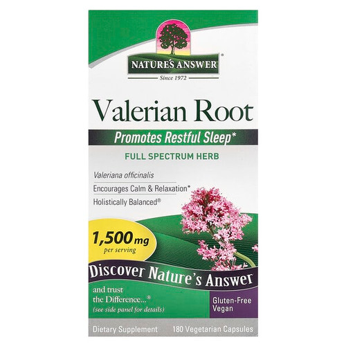 <img alt="Natures Answer, Valerian Root, 180 Vegetarian Capsules (500 mg per Capsule)" title="Natures Answer, Valerian Root, 180 Vegetarian Capsules (500 mg per Capsule),083000163500"