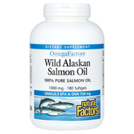 <img alt="Natural Factors, Omega Factors, Wild Alaskan Salmon Oil, 1,000 mg, 180 Softgels" title="Natural Factors, Omega Factors, Wild Alaskan Salmon Oil, 1,000 mg, 180 Softgels,068958022574"