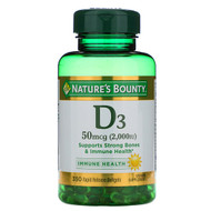 <img alt="Natures Bounty, D3, 50 mcg (2000 IU), 350 Softgels" title="Natures Bounty, D3, 50 mcg (2000 IU), 350 Softgels,074312528071"