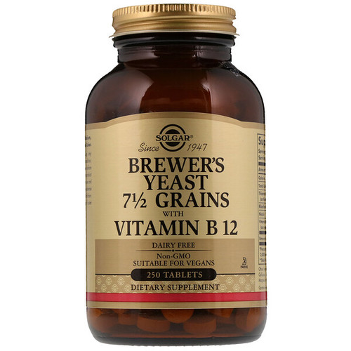 <img alt="Solgar, Brewers Yeast, 7 1/2 Grains, with Vitamin B12, 250 Tablets" title="Solgar, Brewers Yeast, 7 1/2 Grains, with Vitamin B12, 250 Tablets,033984004009"