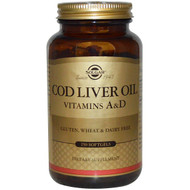 <img alt="Solgar, Cod Liver Oil, Vitamins A & D, 250 Softgels" title="Solgar, Cod Liver Oil, Vitamins A & D, 250 Softgels,033984009417"