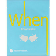 3 PACK of When Beauty, Snow Magic, Bio-Cellulose Sheet Mask, 1 Sheet, 0.8 fl oz (23 ml)