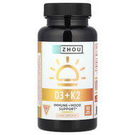 <img alt="Zhou Nutrition, D3 + K2, 60 Veggie Capsules" title="Zhou Nutrition, D3 + K2, 60 Veggie Capsules,859805006188"