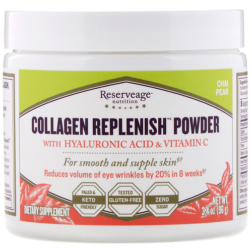 <img alt="ReserveAge Nutrition, Collagen Replenish Powder, Chai Pear, 3.4 oz (96 g)" title="ReserveAge Nutrition, Collagen Replenish Powder, Chai Pear, 3.4 oz (96 g),835552000136"