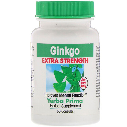 <img alt="Yerba Prima, Ginkgo Extra Strength, 50 Capsules" title="Yerba Prima, Ginkgo Extra Strength, 50 Capsules,046352004556"