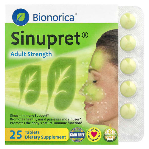 <img alt="Bionorica, Sinupret, Sinus + Immune Support, Adult Strength, 25 Tablets" title="Bionorica, Sinupret, Sinus + Immune Support, Adult Strength, 25 Tablets,897618000245"