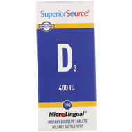 <img alt="Superior Source, D3, 400 IU, 100 MicroLingual Instant Dissolve Tablets" title="Superior Source, D3, 400 IU, 100 MicroLingual Instant Dissolve Tablets,076635904501"