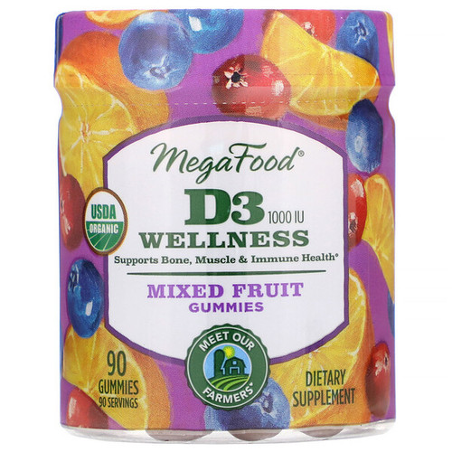 <img alt="MegaFood, D3 Wellness, Mixed Fruit, 1000 IU, 90 Gummies" title="MegaFood, D3 Wellness, Mixed Fruit, 1000 IU, 90 Gummies,051494103487"