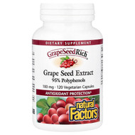 <img alt="Natural Factors, GrapeSeedRich, Grape Seed Extract, 100 mg, 120 Vegetarian Capsules" title="Natural Factors, GrapeSeedRich, Grape Seed Extract, 100 mg, 120 Vegetarian Capsules,068958045405"