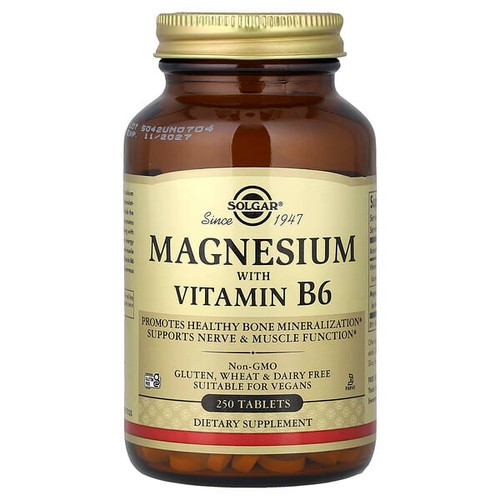 <img alt="Solgar, Magnesium with Vitamin B6, 250 Tablets" title="Solgar, Magnesium with Vitamin B6, 250 Tablets,033984017214"