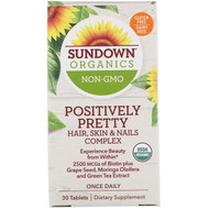 <img alt="Sundown Organics, Positively Pretty, Hair, Skin & Nails Complex, 30 Tablets" title="Sundown Organics, Positively Pretty, Hair, Skin & Nails Complex, 30 Tablets,030768002190"