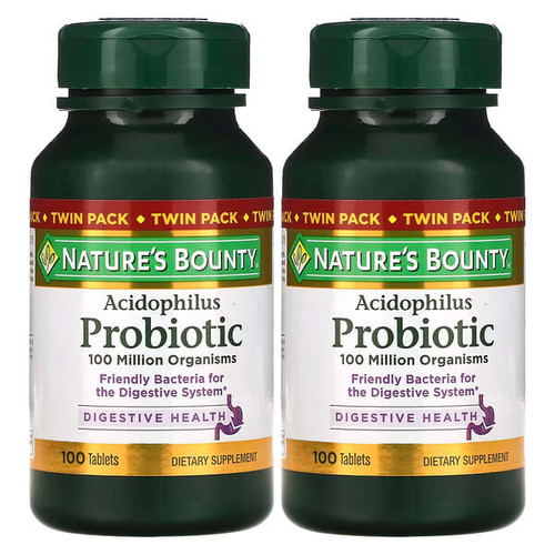<img alt="Natures Bounty, Acidophilus Probiotic, Twin Pack, 100 Tablets Each (0.5 mg per Tablet)" title="Natures Bounty, Acidophilus Probiotic, Twin Pack, 100 Tablets Each (0.5 mg per Tablet),074312307096"