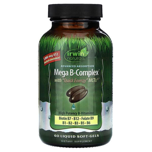 <img alt="Irwin Naturals, Mega B-Complex with Quick Energy MCTs, 60 Liquid Soft-Gels" title="Irwin Naturals, Mega B-Complex with Quick Energy MCTs, 60 Liquid Soft-Gels,710363579791"