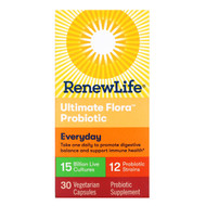 Renew Life, Everyday, Ultimate Flora Probiotic, 15 Billion Live Cultures, 30 Vegetable Capsules