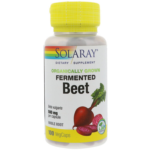 <img alt="Solaray, Organically Grown Fermented Beet, 500 mg, 100 VegCaps" title="Solaray, Organically Grown Fermented Beet, 500 mg, 100 VegCaps,076280791433"