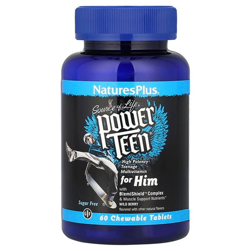 <img alt="NaturesPlus, Source of Life, Power Teen for Him, Sugar Free, Wild Berry, 60 Chewable Tablets" title="NaturesPlus, Source of Life, Power Teen for Him, Sugar Free, Wild Berry, 60 Chewable Tablets,097467300026"