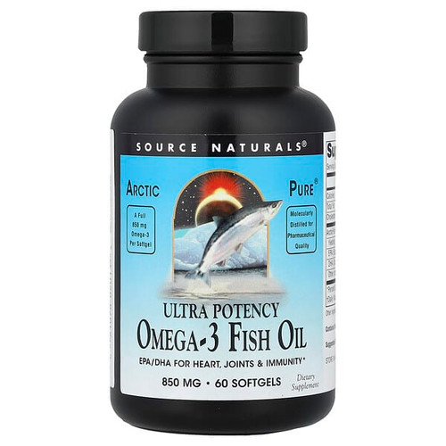 <img alt="Source Naturals, Arctic Pure, Ultra Potency Omega-3 Fish Oil, 850 mg, 60 Softgels" title="Source Naturals, Arctic Pure, Ultra Potency Omega-3 Fish Oil, 850 mg, 60 Softgels,021078020134"